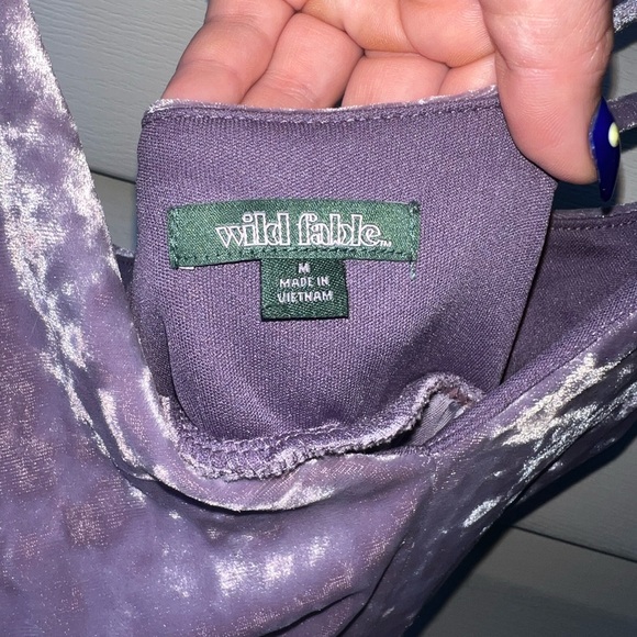 NWOT - Wild Fable Lavender Suede Velvet Flowy Mini Dress - Picture 6 of 6
